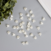 Бусины для творчества пластик "Колокольчик жемчужный" набор 40 шт 1х0,9х0,9 см