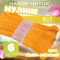 Набор ниток мулине №742, 8 ± 1 м, 6 шт, цвет тёмно-жёлтый Набор ниток мулине №742, 8 ± 1 м, 6 шт, цвет тёмно-жёлтый