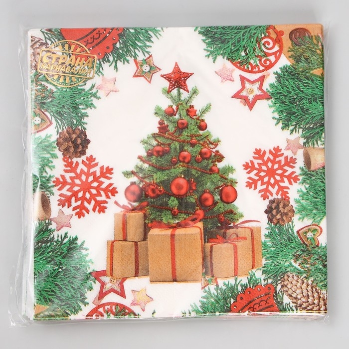 Салфетки бумажные &laquo;Ёлка&raquo;, набор, 20 шт., 33 &times; 33 см