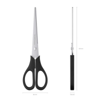 Ножницы ErichKrause Standard, 19 см, двойная заточка, нержавеющие лезвия, ударопрочный пластик, блистер, чёрные