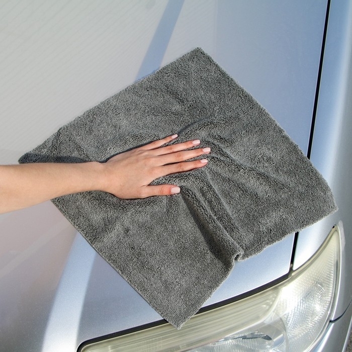 Салфетка из мягкой микрофибры пушистая, полирующая, супервпитывающая 40 х 40 см, 400 г/м&sup2;