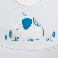 Нагрудник силиконовый, с карманом &laquo;Слон&raquo;, цвет серый