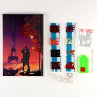 Алмазная мозаика на подрамнике с частичным заполнением «Романтика» с гирляндой, 20 х 30 см Алмазная мозаика на подрамнике с частичным заполнением «Романтика» с гирляндой, 20 х 30 см