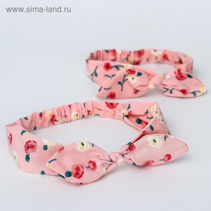 Повязка на голову для мамы и дочки &laquo;Набор для фотосессии: цветы&raquo;, 2 шт., цв. розовый, M&B
