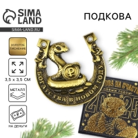 Подкова новогодняя в коробке &laquo;Новый год: Богатства в новом году&raquo;, 3.5 см