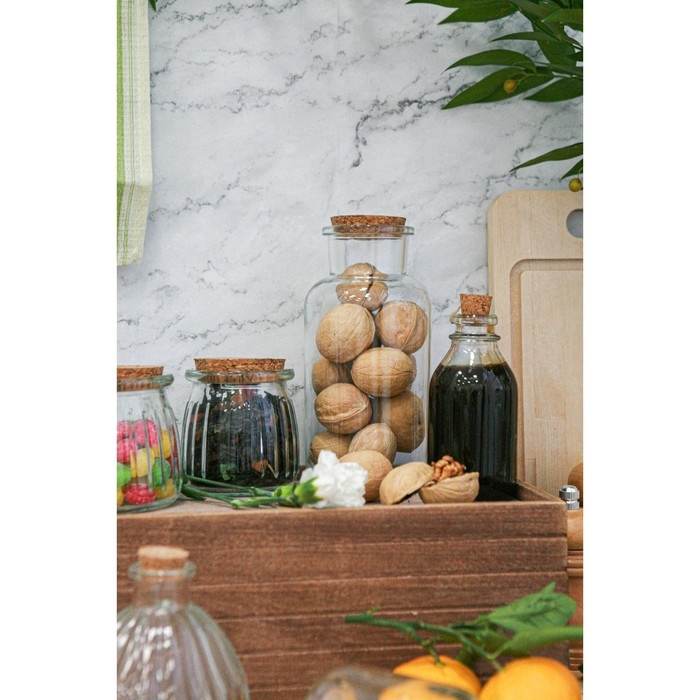 Бутылка стеклянная для соусов и масла с пробковой крышкой Доляна «Парфе», 550 мл, 8×17 см Бутылка стеклянная для соусов и масла с пробковой крышкой Доляна «Парфе», 550 мл, 8×17 см