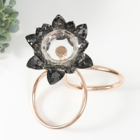 Подсвечник металл, акрил на 1 свечу "Чёрный лотос. Завиток" d=4 см золото 19х29 см Подсвечник металл, акрил на 1 свечу "Чёрный лотос. Завиток" d=4 см золото 19х29 см