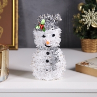 Светодиодная фигура из мишуры «Снеговик в серебристом» 16 × 9 см, 10 LED, батарейки AG10х3 (в комплекте), свечение тёплое белое Светодиодная фигура из мишуры «Снеговик в серебристом» 16 × 9 см, 10 LED, батарейки AG10х3 (в комплекте), свечение тёплое белое