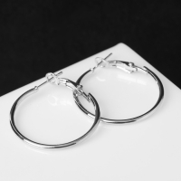 Серьги-кольца &laquo;Классика&raquo; d=3 см, цвет серебро