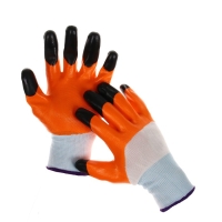 Перчатки нейлоновые, с тройным нитриловым обливом, размер 9, цвет МИКС, Greengo Перчатки нейлоновые, с тройным нитриловым обливом, размер 9, цвет МИКС, Greengo