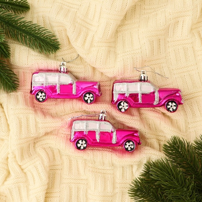 Набор украшений пластик 3 шт Набор украшений пластик 3 шт "Модельки" 9х3,5 см, розовый
