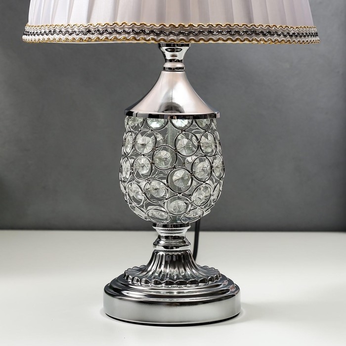 Лампа настольная 16433/1SL Е27 40Вт серебро 25х25х41 см RISALUX