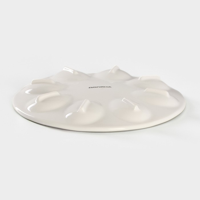 Подставка фарфоровая для яиц Доляна &laquo;Цветы шиповника&raquo;, d=20 см