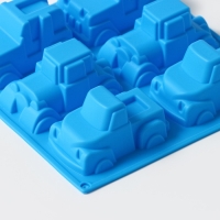 Форма для выпечки Доляна &laquo;Грузовик&raquo;, силикон, 22&times;22 см, 6 ячеек (9,8&times;4,9 см), цвет МИКС