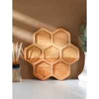 Менажница Adelica &laquo;Соты&raquo;, 7 секций, d=27&times;1,8 см, берёза