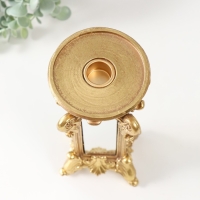 Подсвечник полистоун на 1 свечу "Империя" золото с зеркалом 9,5х7х26 см