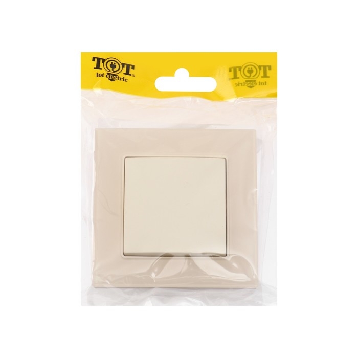 Выключатель TOT Matte Glass, 10 А, 1 кл., скрытый, стекло, бежевый Выключатель TOT Matte Glass, 10 А, 1 кл., скрытый, стекло, бежевый
