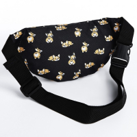 Сумка поясная &laquo;Корги&raquo;, 32х8х15 см, отдел на молнии, наружный карман, цвет чёрный
