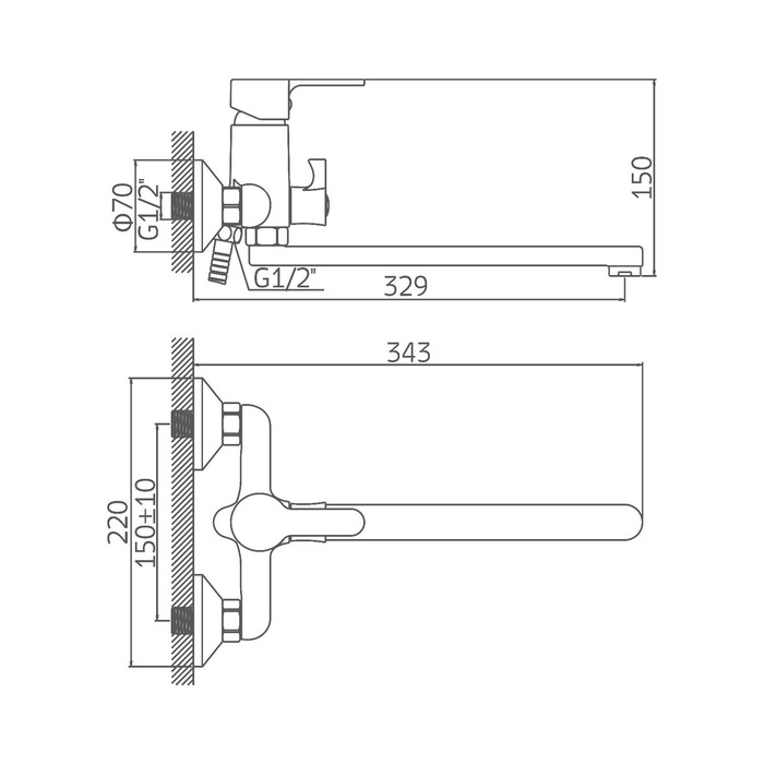 Cмеситель для ванны Accoona A7167M, с душевым набором, силумин, цвет бирюзовый Cмеситель для ванны Accoona A7167M, с душевым набором, силумин, цвет бирюзовый
