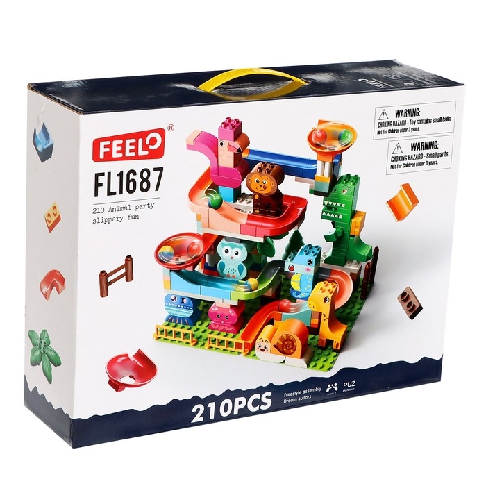 Конструктор Шарики &laquo;Зоо-горка&raquo;, 210 деталей