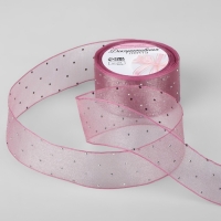 Лента капроновая, со стразами, 38 мм × 9,1 ± 0,5 м, цвет пудровый Лента капроновая, со стразами, 38 мм × 9,1 ± 0,5 м, цвет пудровый