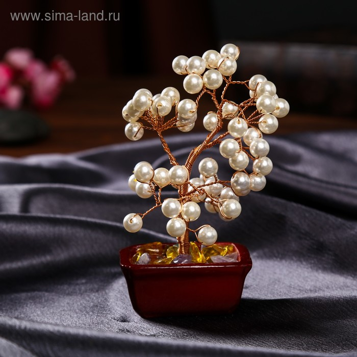 Сувенир бонсай "Жемчужное денежное дерево" 60 шт МИКС 16,5х10х5,5 см