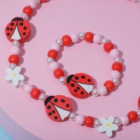 Набор детский «Выбражулька» 2 предмета: бусы, браслет, божьи коровки в цветах, цветной Набор детский «Выбражулька» 2 предмета: бусы, браслет, божьи коровки в цветах, цветной