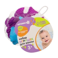 Набор резиновых игрушек для ванны &laquo;Морские рыбки&raquo;, 8 см, с пищалкой, 4 шт, виды МИКС, Крошка Я