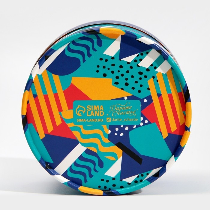 Коробка для макарун, кондитерская упаковка тубус с окном, &laquo;Геометрия&raquo; 12 х 12 х 5 см