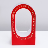 Коробка-переноска для цветов &laquo;Для тебя&raquo; 22 &times; 12 &times; 38 см, красная