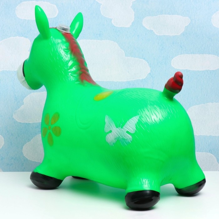 Игрушка - прыгун детская Игрушка - прыгун детская "Музыкальная Лошадка" резиновая надувная, 50х30см, зеленая