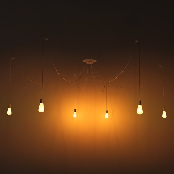 Светильник Светильник "Скин паук" 6хЕ27 40Вт белый 30х30х20-150см