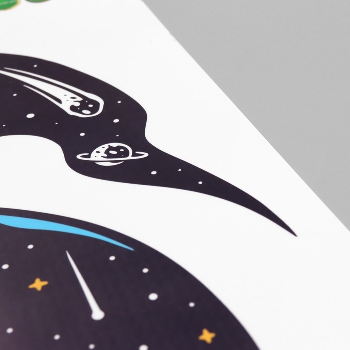 Наклейка пластик интерьерная цветная "Космос в бутылке" 40х60 см