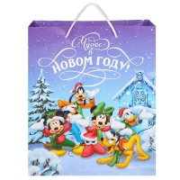 Пакет подарочный "С Новым годом!", 23х27х11.5 см, упаковка, Микки Маус