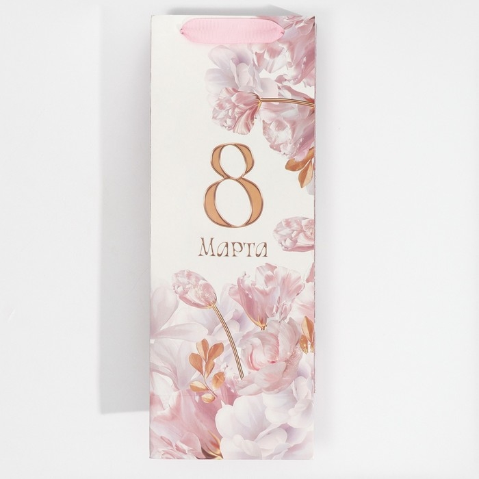 Пакет подарочный под бутылку, упаковка, &laquo;Нежность&raquo;, 13 х 36 х 10 см