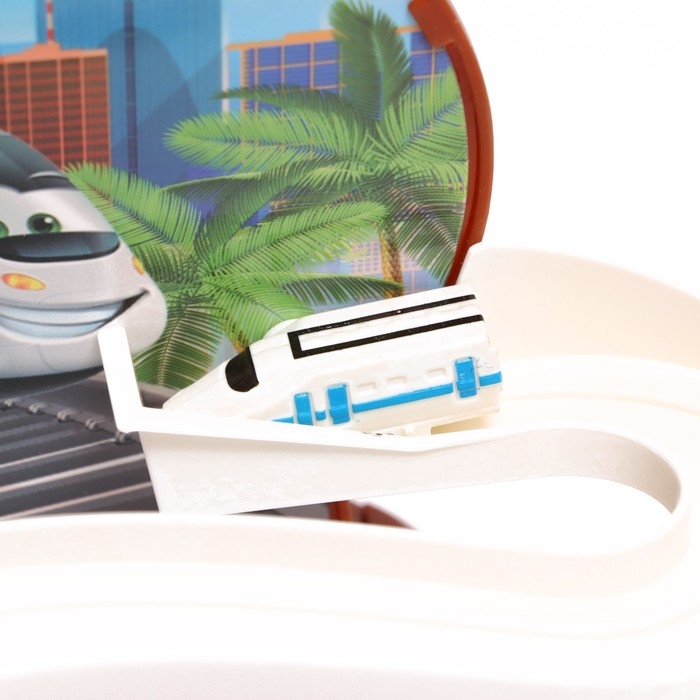 Магнитный трек &laquo;Весёлые горки &laquo;Поезда&raquo;, свет и звук, работает от батареек