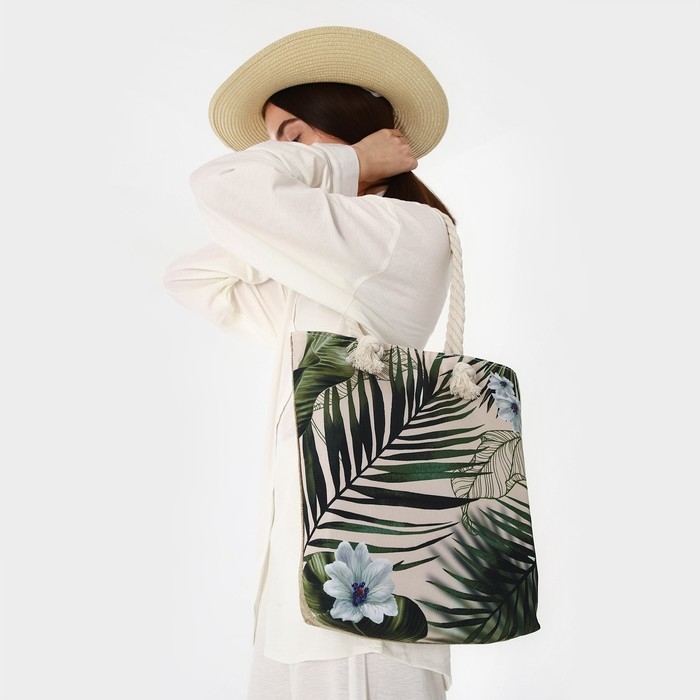 Сумка женская пляжная Сумка женская пляжная "Растение", 35х40 см