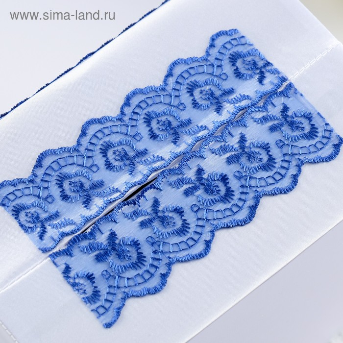 Коробка для денег &laquo;Семейный банк&raquo; с синим кружевом