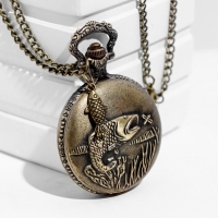 Часы карманные "Рыбаку", кварцевые, d-4.5 см Часы карманные "Рыбаку", кварцевые, d-4.5 см