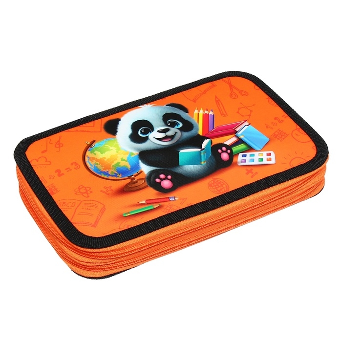 Пенал 2 секции, 125 х 205 х 40 мм, Calligrata 30П26/2 Пенал 2 секции, 125 х 205 х 40 мм, Calligrata 30П26/2 "Панда", ламинированный картон