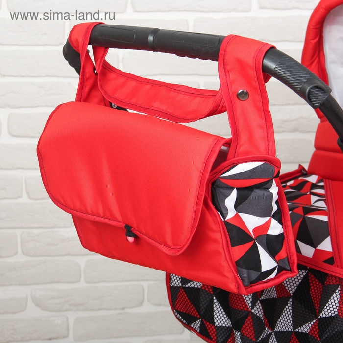 Коляска-трансформер &laquo;Гном&raquo;, пластиковые колёса, оттенки красного, рисунок МИКС