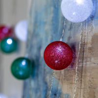 Гирлянда &laquo;Нить&raquo; 5 м с насадками &laquo;Клубки лесные&raquo;, IP20, прозрачная нить, 20 LED, свечение белое, 220 В