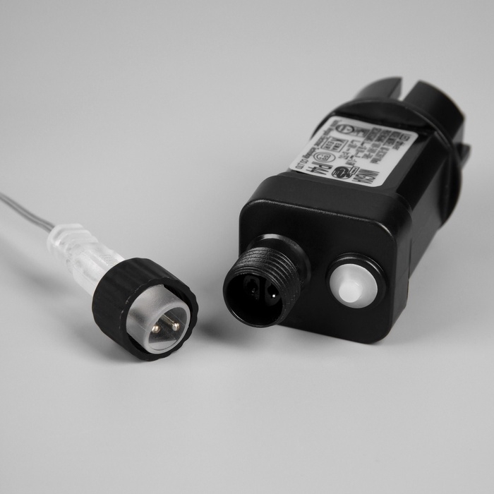 Гирлянда &laquo;Мишура&raquo; 50 м роса, IP44, серебристая нить, 1500 LED, 8 режимов, свечение белое, 36 В