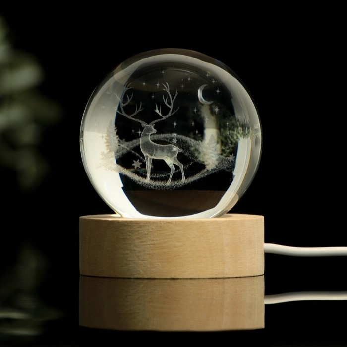 Светильник новогодний &laquo;Новый год: Олень&raquo;, диам. 6 см