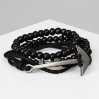 Браслет мужской &laquo;Кочевник&raquo;, цвет чёрный с чернёным серебром, d=7,5 см