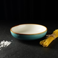 Тарелка фарфоровая глубокая Magistro &laquo;Церера&raquo;, 700 мл, d=18,5 см, цвет голубой