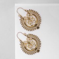 Серьги металл &laquo;Восток&raquo; узор в капле, цвет чернёное золото