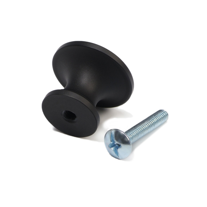 Ручка кнопка CAPPIO RK148, d=24 мм, цвет черный Ручка кнопка CAPPIO RK148, d=24 мм, цвет черный