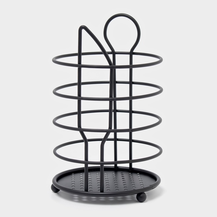 Сушилка для столовых приборов Доляна, 17&times;10,5&times;10,5 см, чёрная