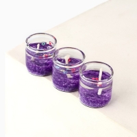 Свечи гелевые новогодние &laquo;Сказочного года&raquo; на Новый год на Новый год, 3 шт, сиреневые, 2,5 х2,5 х 2,5 см